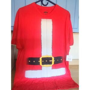 Holiday Time Santa suit Mens T-Shirt Size L 42-44 Crew Neck Short Sleeve New